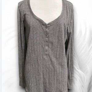Victoria's Secret Women's Gray Metallic Henley